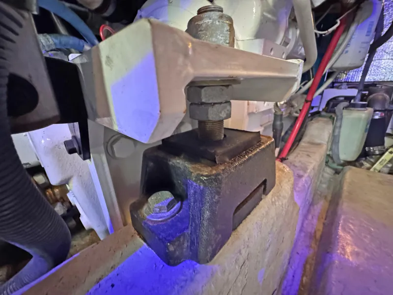 Slide: The Image of Engine mount detail of 2007 Sea Ray 44 Sedan Bridge boat. - 62