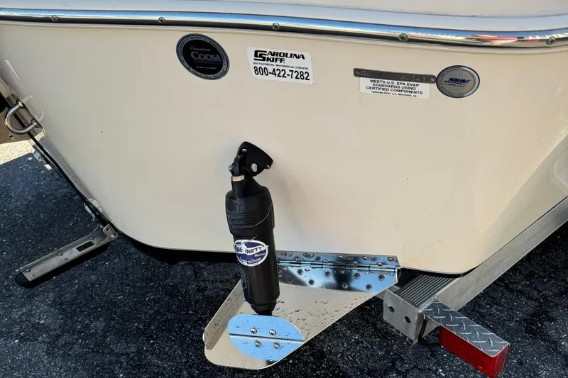 Slide: The Image of 2021 Sea Chaser 26LX boat stern with trim tab and hydraulic system. - 38