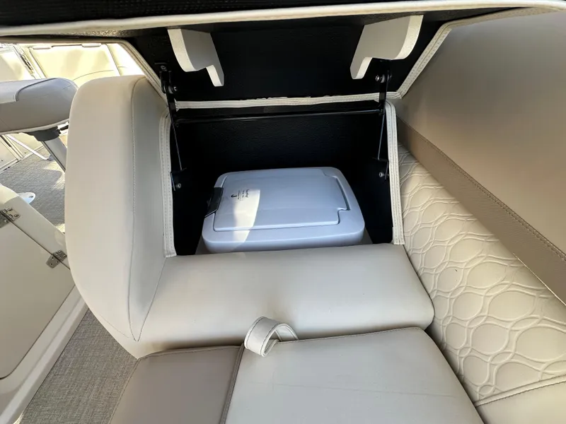 Slide: The Image of 2025 Avalon Catalina Cruise Funship interior storage compartment with cooler. - 37