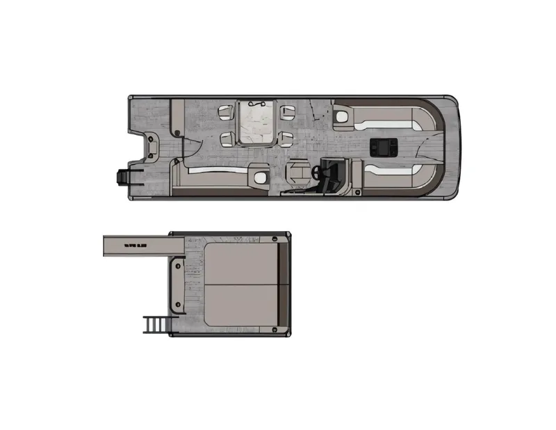Slide: The Image of Top view layout of 2025 Avalon Catalina Cruise Funship 27' pontoon boat. - 56