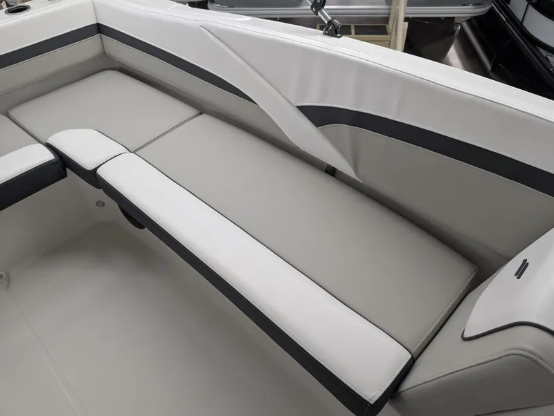 Slide: The Image of 2025 Starcraft SVX 191 OB boat interior with sleek, modern seating design. - 7