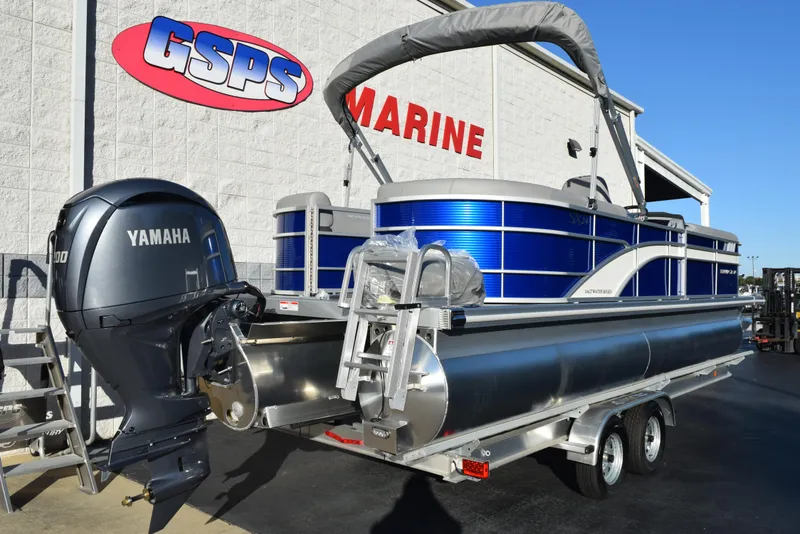 Slide: The Image of 2025 Bennington SX 24 Quad Bench pontoon boat with Yamaha motor at GSPS Marine. - 4
