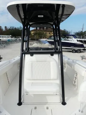 Slide: The Image of 2025 Key West 244 CC boat console with storage compartment. - 29