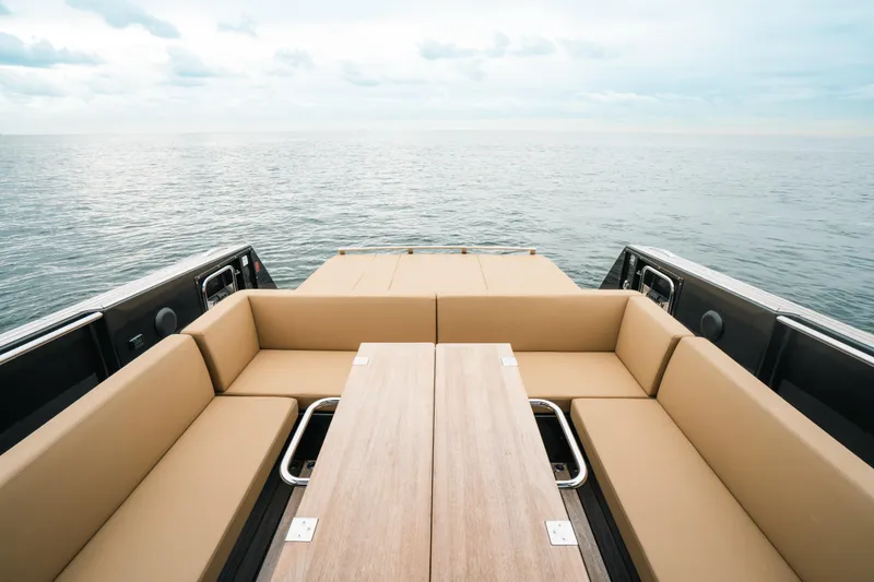 Slide: The Image of 2022 Fjord 52 Open yacht with spacious seating and ocean view. - 19