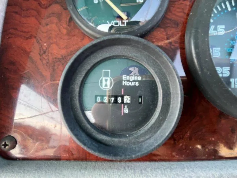 Slide: The Image of Close-up of 1996 Chaparral Sunesta 250 engine hours gauge showing 279.2 hours. - 21