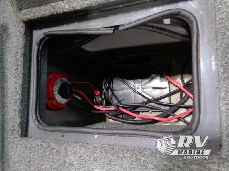 Slide: The Image of 2018 Targa V-18 WT battery compartment with wiring and switch. - 16