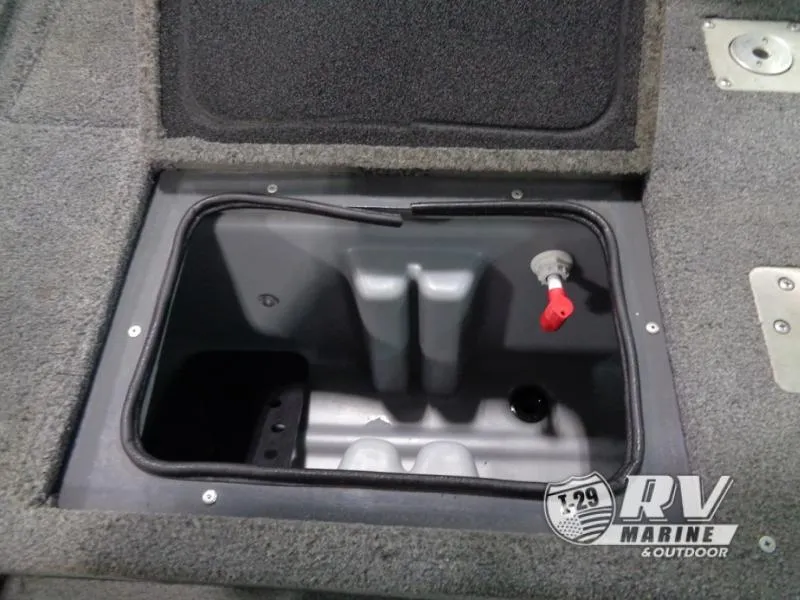 Slide: The Image of 2018 Targa V-18 WT boat storage compartment with red valve handle. - 28