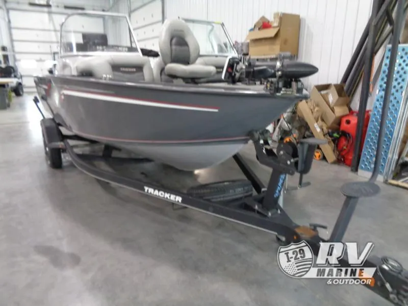 Slide: The Image of 2018 Targa V-18 WT boat on trailer in indoor storage facility. - 3