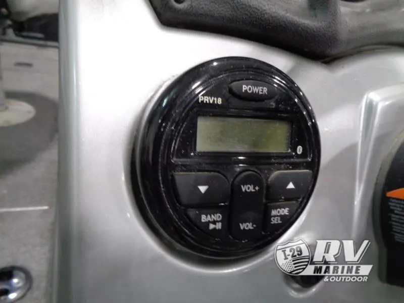 Slide: The Image of 2018 Targa V-18 WT boat audio control panel with power and volume buttons. - 30