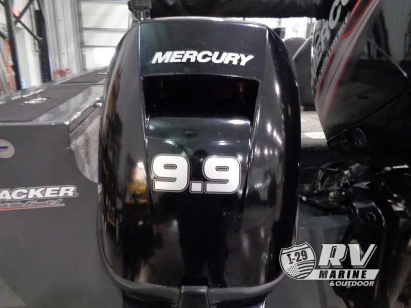 Slide: The Image of Mercury 9.9 outboard motor on 2018 Targa V-18 WT boat. - 37