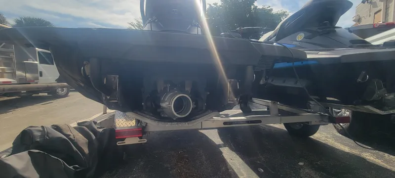 Slide: The Image of 2020 Yamaha WaveRunner FX Cruiser SVHO on trailer, rear view, outdoor setting. - 14