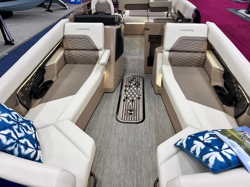 Slide: The Image of 2025 Harris Crowne SL 250 interior with luxurious seating and stylish design. - 3