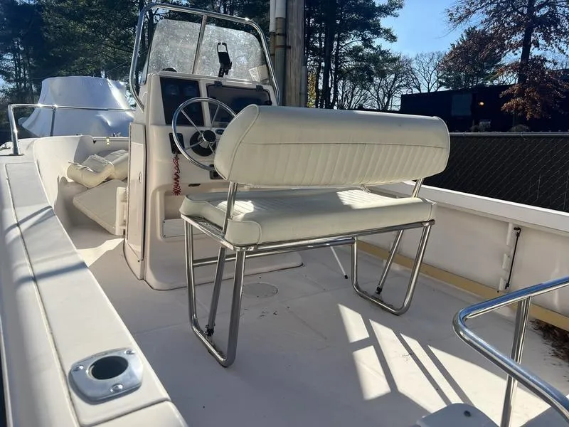 Slide: The Image of 1998 Grady-White 180 Sportsman boat interior with steering wheel and seating. - 6