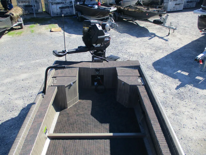 Slide: The Image of 2025 Gator Tail 1854 Extreme boat with motor on gravel lot. - 8