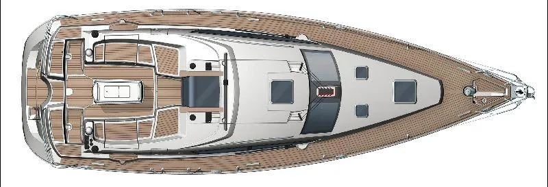 Slide: The Image of Top view of 2006 Jeanneau Sun Odyssey 42 DS sailboat layout. - 11