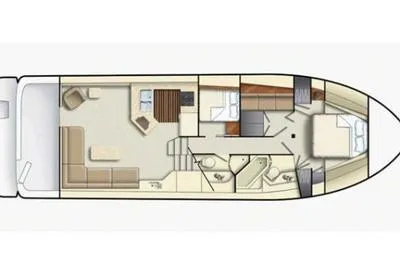 Slide: The Image of Floor plan of a 2004 Meridian 490 Pilothouse yacht, showing interior layout. - 18