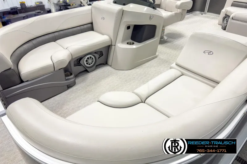 Slide: The Image of 2020 Avalon 2285 LSZ CRB boat interior with luxurious seating and modern design. - 10
