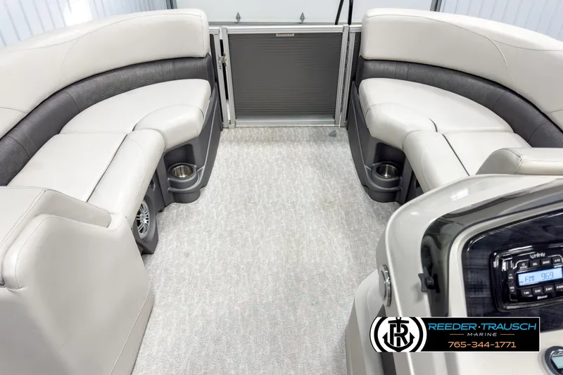 Slide: The Image of 2020 Avalon 2285 LSZ CRB boat interior with plush seating and modern design. - 19