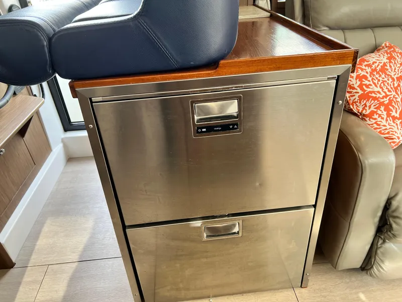 Slide: The Image of Stainless steel drawers in 2019 Beneteau Swift Trawler 44 interior. - 27