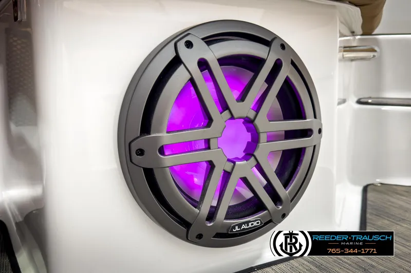 Slide: The Image of Speaker with purple LED light on 2025 Four Winns HD3 boat. - 45