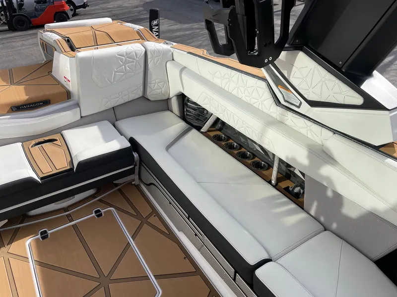 Slide: The Image of 2024 Nautique Super Air Nautique G25 Paragon interior with luxurious seating and modern design. - 9