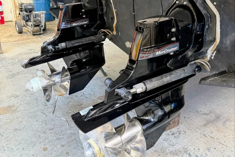 Slide: The Image of Dual MerCruiser outdrives on a 2007 Crownline 340 CR boat. - 25