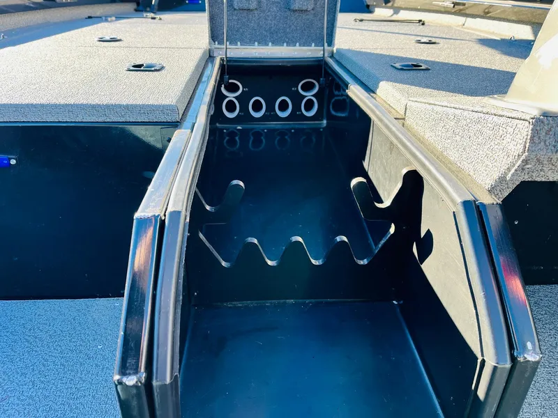 Slide: The Image of 2020 G3 Sportsman 1910 boat interior with rod storage compartment. - 24