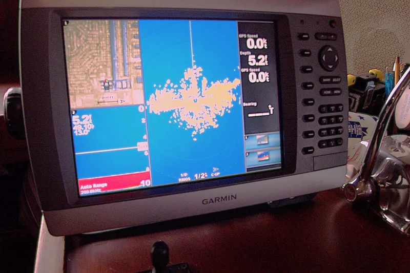 Slide: The Image of Garmin GPS navigation system on 1983 Marine Trader 34 Trawler boat. - 20