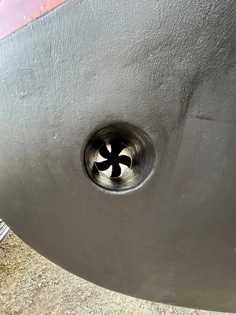 Slide: The Image of Close-up of 1983 Marine Trader 34 Trawler bow thruster detail. - 34