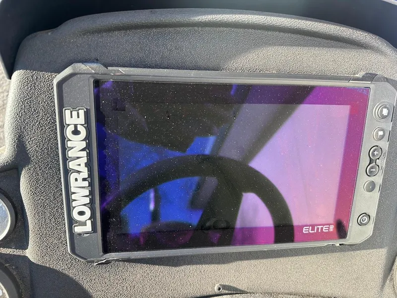 Slide: The Image of Lowrance Elite fishfinder on 2024 Ranger RT188P boat dashboard. - 17