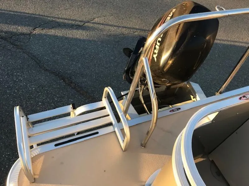 Slide: The Image of 2013 Cypress Cay Seabreeze 180 boat with Mercury outboard motor and swim ladder. - 7