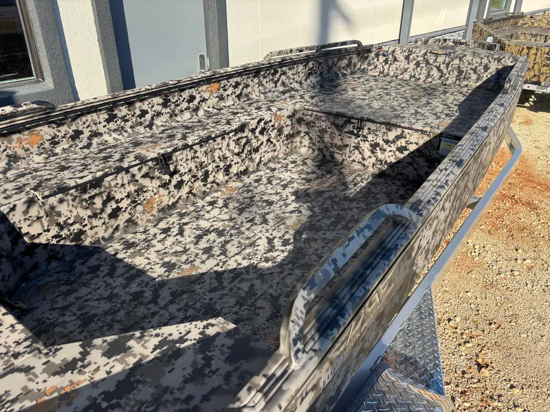 Slide: The Image of 2025 Edge Duck Boats 756DB with camouflage interior design. - 19