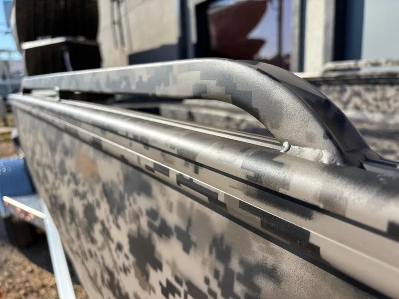 Slide: The Image of 2025 Edge Duck Boats 756DB with camouflage pattern detail. - 30