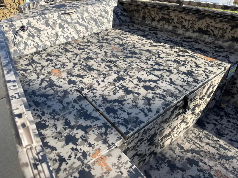 Slide: The Image of 2025 Edge Duck Boats 756DB with camouflage pattern interior. - 8