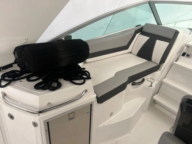 Slide: The Image of 2022 Monterey 295 Sport Yacht electrical system with wiring and components. - 8