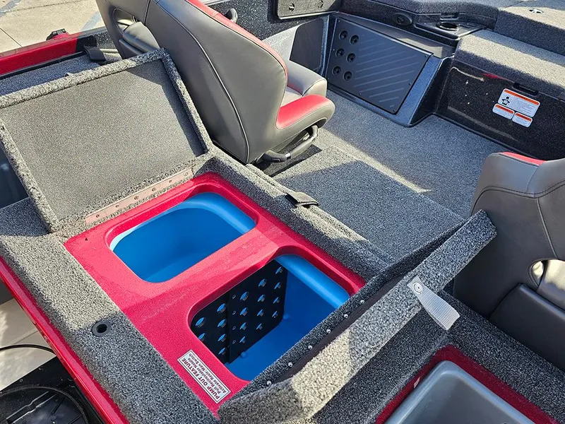 Slide: The Image of Interior of 2025 Nitro Z18 boat with storage compartments and seating. - 19