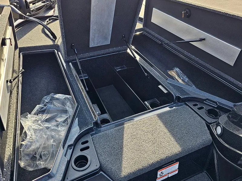 Slide: The Image of Open storage compartments in a 2025 Nitro Z18 boat, showcasing spacious interior design. - 23