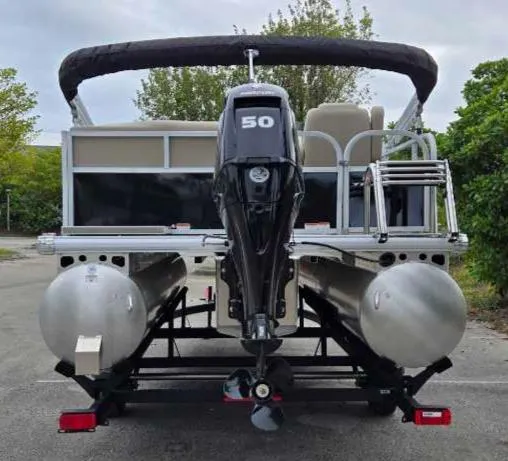 Slide: The Image of 2025 Sun Tracker Party Barge 16 DLX pontoon boat with 50 HP motor. - 12