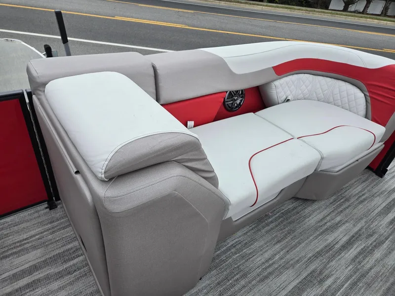 Slide: The Image of Luxurious seating on 2025 Godfrey SWEETWATER 2286 SFL pontoon boat, featuring modern design. - 32