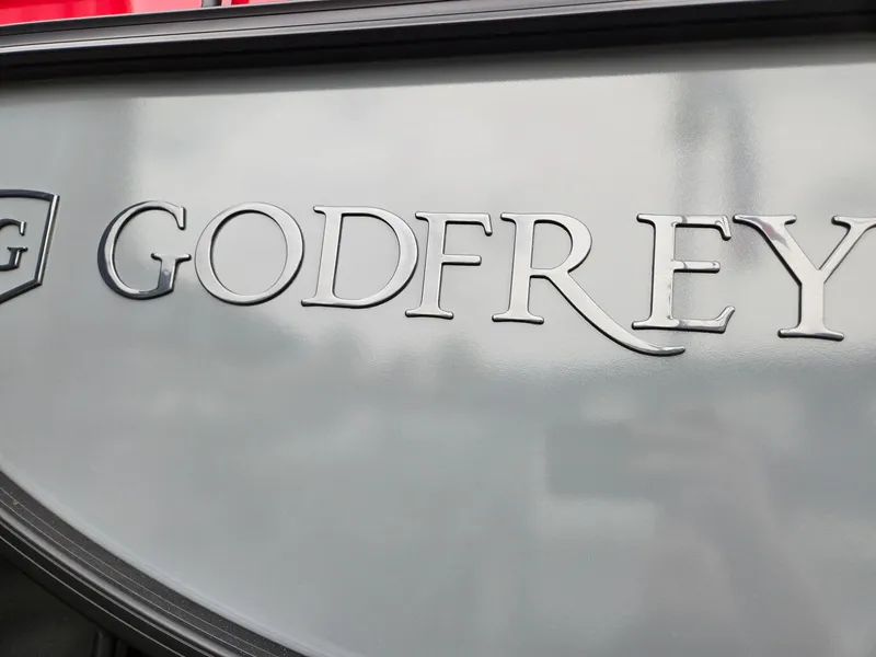 Slide: The Image of Close-up of 2025 Godfrey SWEETWATER 2286 SFL logo on boat exterior. - 34