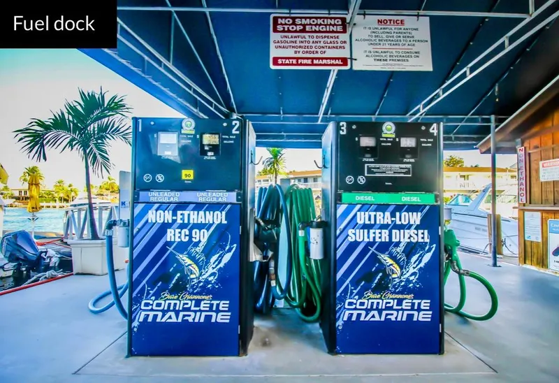 Slide: The Image of Fuel dock with non-ethanol and ultra-low sulfur diesel pumps, 2025 trailer model. - 10