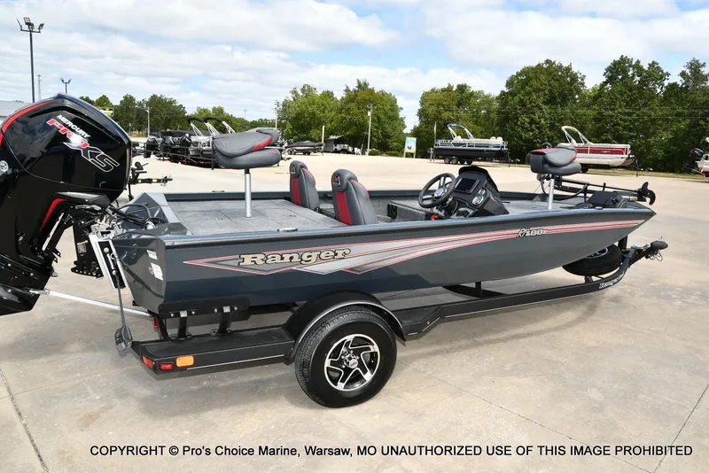 Slide: The Image of 2024 Ranger RT188P boat with 115HP Pro-XS engine on trailer. - 15