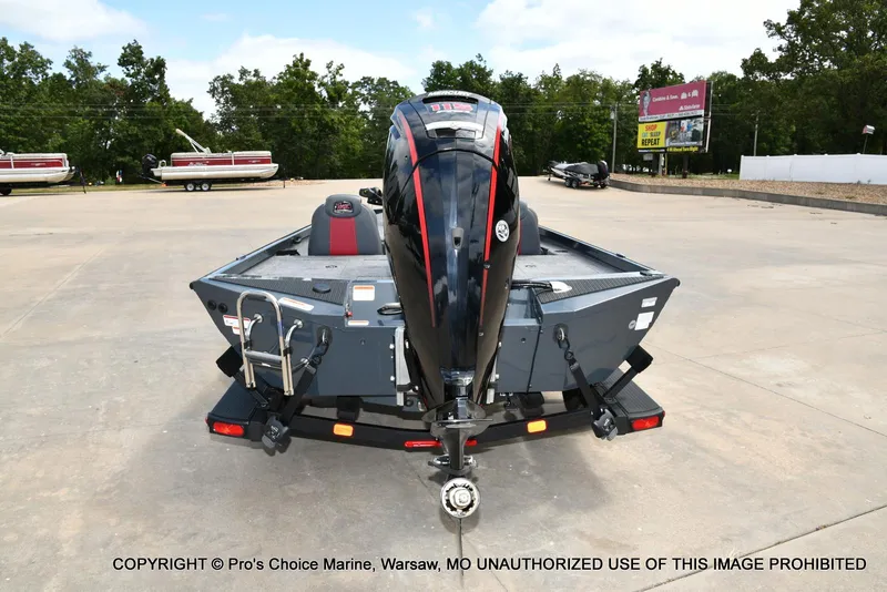 Slide: The Image of 2024 Ranger RT188P boat with 115HP Pro-XS engine, rear view on trailer. - 20