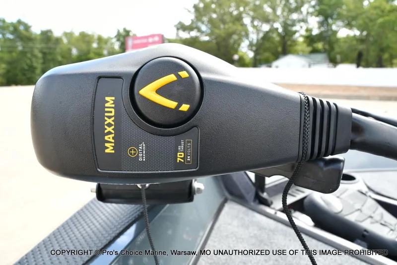 Slide: The Image of Close-up of Maxxum trolling motor on 2024 Ranger RT188P boat. - 24
