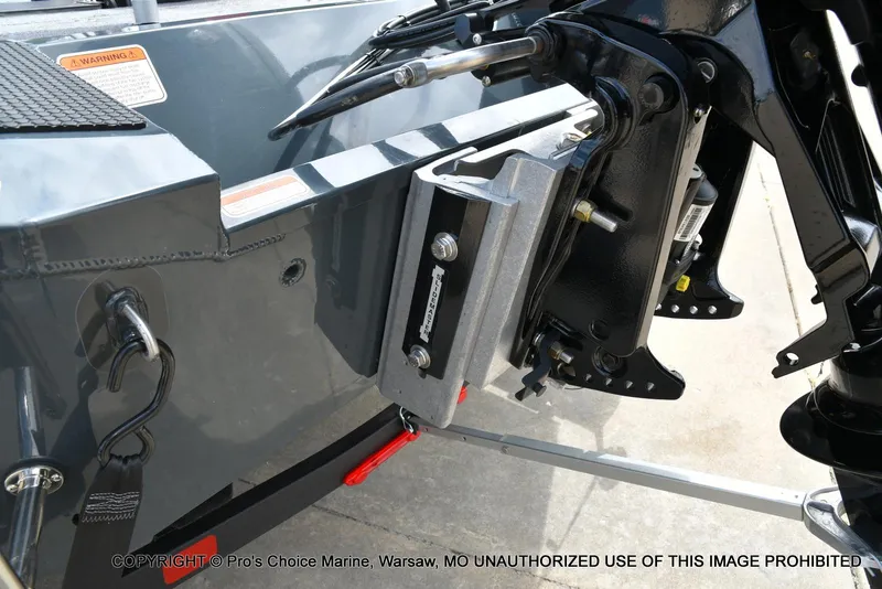 Slide: The Image of 2024 Ranger RT188P boat with 115HP Pro-XS engine, detailed view of motor mount. - 6