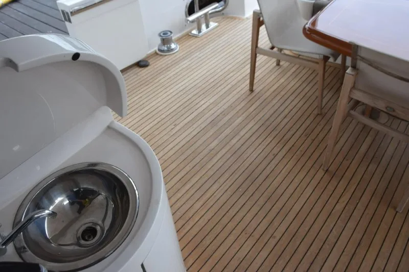 Slide: The Image of Aft deck sink and teak deck, capstan - 69