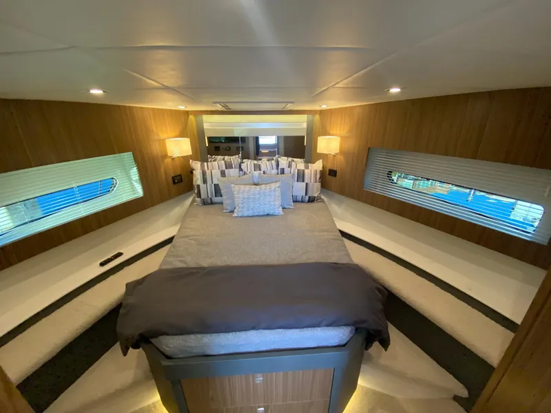 Slide: The Image of Luxurious bedroom interior of 2025 Cruisers Yachts 46 Cantius with modern design. - 41