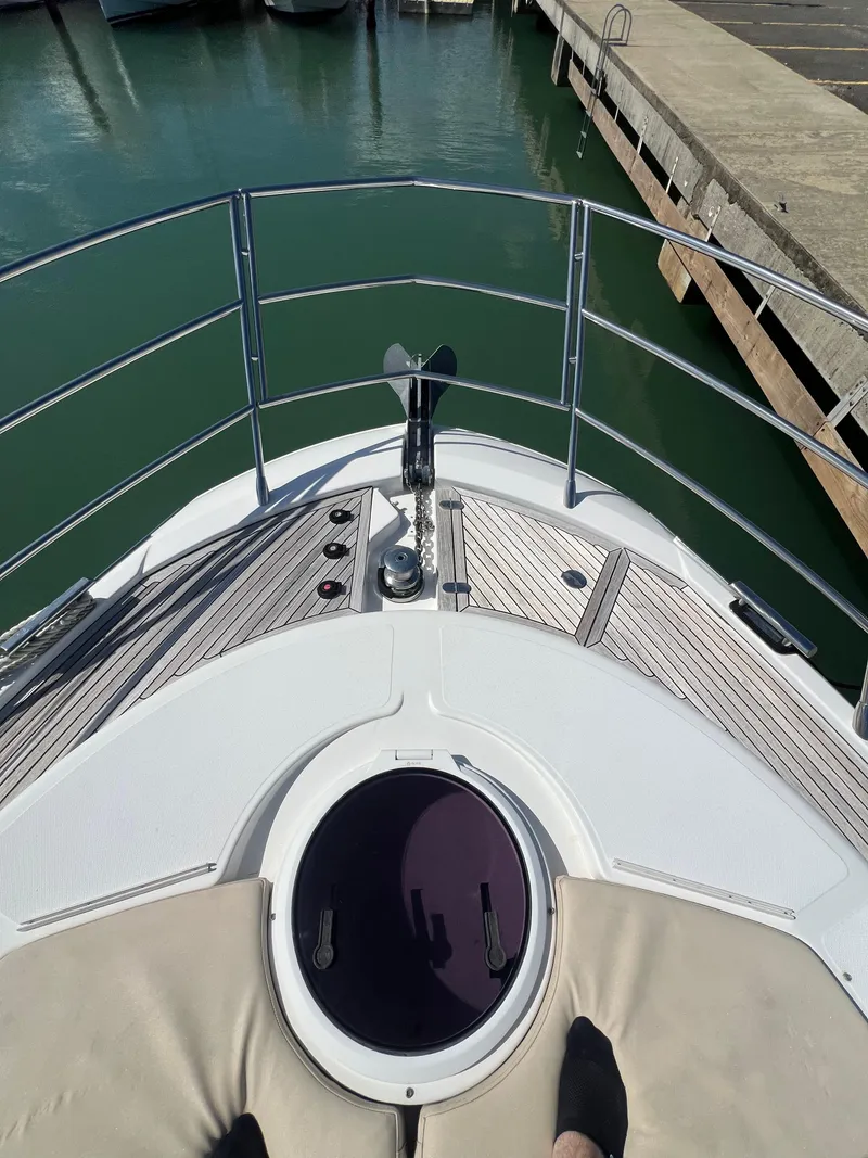 Slide: The Image of Azimut 54fly 2016 yacht bow with railing, docked in marina. - 25