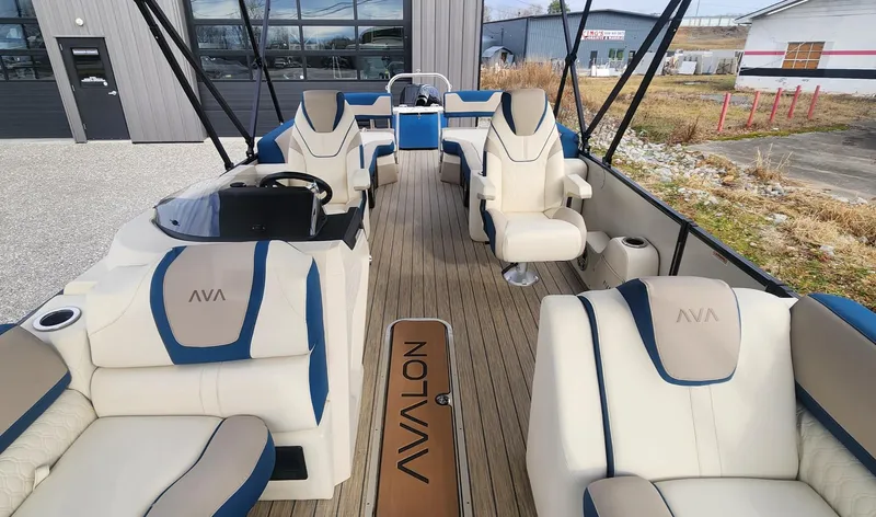 Slide: The Image of 2025 Avalon Platinum Catalina 2785 Quad Lounger Shift with luxurious seating and modern design. - 6