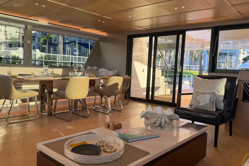 Slide: The Image of Luxurious Granocean W72 yacht interior with elegant dining area and modern decor, 2025 model. - 20